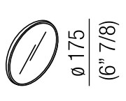 зеркало agape spai; круглое d17.5 см, цвет: металл