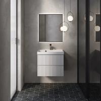 Тумба под раковину AQUAme S1 60 AQM900160WH подвесная цвет Белый глянцевый