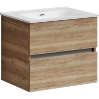 Тумба под раковину SANCOS Urban 590х450х550, c двумя ящиками, дуб галифакс натуральный, арт. UR60EG