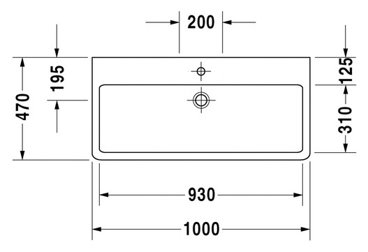 раковина накладная/подвесная 100 см duravit vero 0454100027