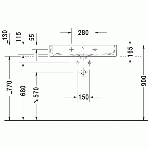 раковина накладная/подвесная duravit vero air 80 см 2350800027