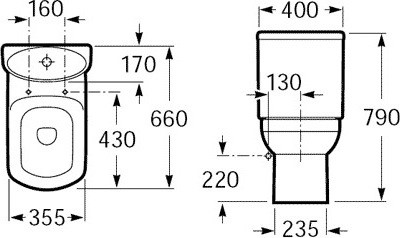 бачок для унитаза roca dama senso 341517000 белый