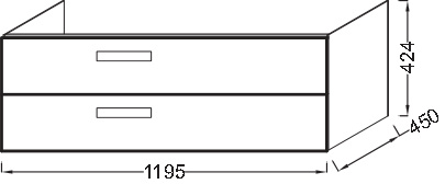 тумба под раковину jacob delafon rythmik 120 см, eb1305-g1c белый глянец