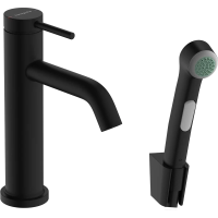 Смеситель для раковины Hansgrohe Tecturis S 73211670 с гигиеническим душем, донным клапаном, черный матовый