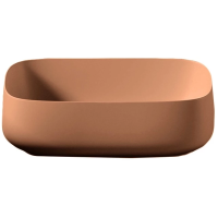 Раковина ArtCeram Cognac Quadro COL009 13 00 накладная, без отв., без перелива, на столешницу, Saniglaze, 56x41xh15.5 см, arancio cammeo (оранжевый камео)