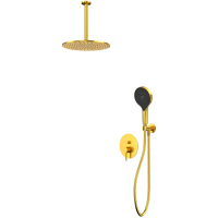 Душевой комплект Whitecross Y YSET12TOPGLB 300 мм, со смесителем, золотой матовый