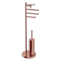Напольная стойка Bertocci Cinquecento 110 0559 5500 с Ёршик для унитазаом и бумагодержателем, п/держателем и мыльницей, розовое золото