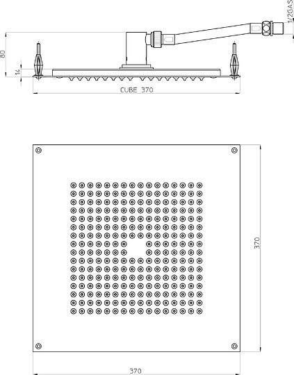 верхний душ bossini dream - cube h38381.030 cr