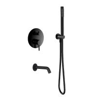 Душевая система AQUAme AQM8406MB цвет Черный матовый