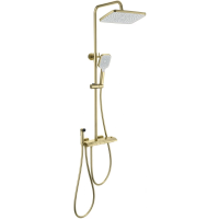 Душевая система Wonzon & Woghand Muse Piano WW-B4132-A-BG 300x200 мм, с термостатом, золотой матовый