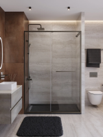 Душевая дверь Cezares Lux LUX-B-FS-11-140-C-GM 140 см, профиль оружейная сталь матовый, стекло прозрачное