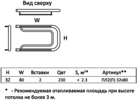 полотенцесушитель водяной тругор пл тип 2п 32x80