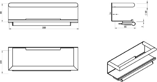 Полка Black&White Swan SN-2351 со стеклоочистителем