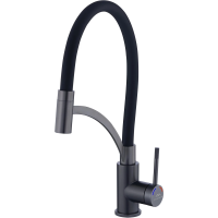 Смеситель для кухни Fashun A54033-17 с гибким изливом, оружейная сталь