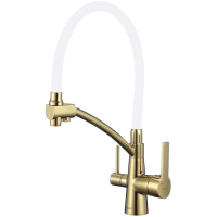 Смеситель Savol S-L1805B-02 для кухни, с подключением к фильтру, цвет золото / белый