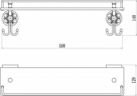 Полка стеклянная 50,8 см Savol 58C S-005891C