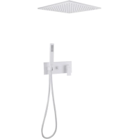 Душевой комплект Abber Daheim AF8221W 400 мм, со смесителем, белый матовый