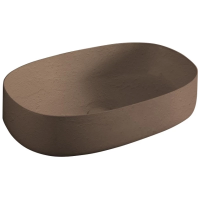 Раковина ArtCeram Cognac Quadro COL003 19 00 накладная, без отв., без перелива, на столешницу, Saniglaze, 55x35xh14.5 см, ombra bruciata (коричневый)