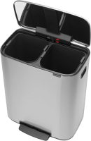 Мусорное ведро Brabantia Bo Pedal Bin 211461 30+30 л, стальное матовое