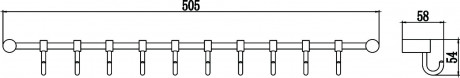 Планка с крючками Savol S-006210