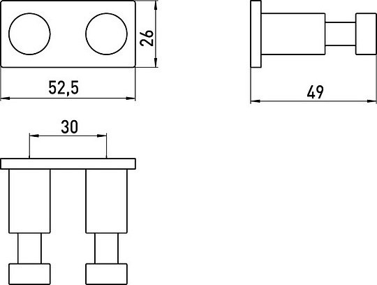 Крючок для полотенец Emco System 2 3574 001 00 на пластине