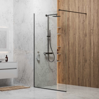 Душевая перегородка Berges Sky Black 064006 120 см, профиль черный матовый, стекло прозрачное