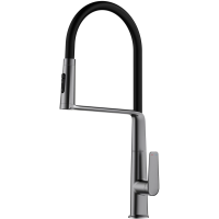 Смеситель для кухни Vincea VKF-118GM с гибким изливом, вороненая сталь