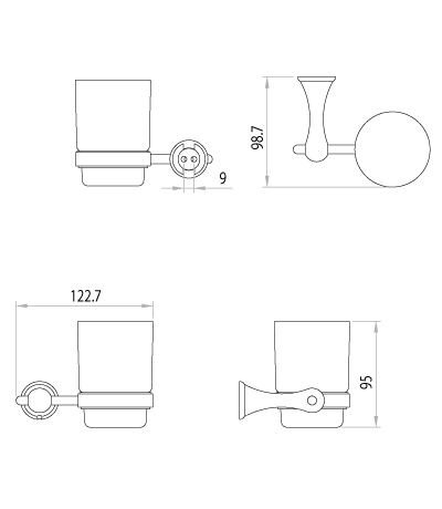 Стакан для зубных щеток Lemark Standard LM2136C