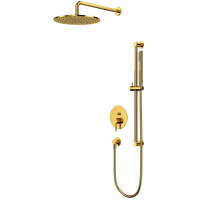 Душевой комплект Whitecross Y YSET05GL 300 мм, со смесителем, золотой