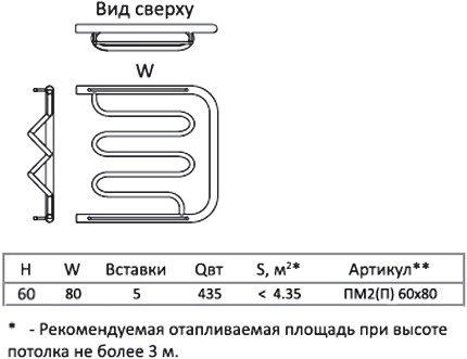 полотенцесушитель водяной тругор пм тип 2п 60x80, 1"