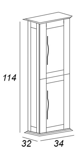 шкаф-пенал 34 cezares tiffany 54963 bianco opaco