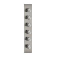 Смеситель Gessi 316 54520#239 встраиваемый, термостатический, на 5 источников, резьба 3/4", внешняя часть, цвет steel brushed