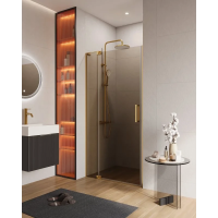 Душевая дверь Cezares Slider SLIDER-B-1-100/110-BR-BORO 100-110 см, профиль золотой матовый, стекло бронза