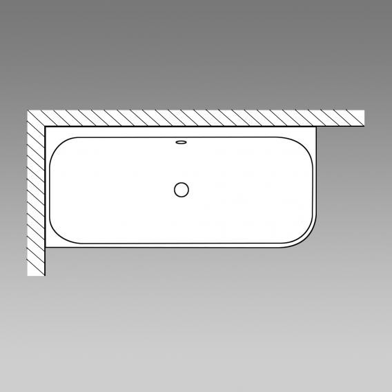 акриловая ванна duravit happy d.2 plus #7004498 180x80см, с панелью, в левый угол, цвет черная \ белая