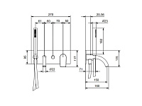 смеситель для ванны fantini myo 61 02 v620b