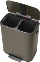 Мусорное ведро Brabantia Bo Pedal Bin 211546 30+30 л, платиновое