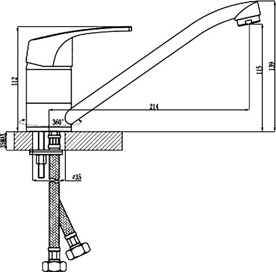смеситель для кухни rossinka d d40-21u