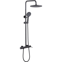 Душевая система Abber Emotion AF8816BL 250 мм, со смесителем, черный матовый