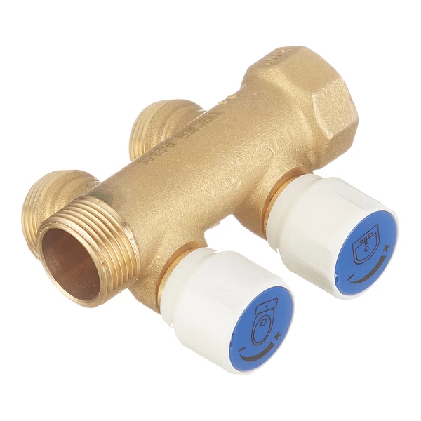 коллектор tece 3/4 вр(г) х 2 выхода 3/4 нр(ш) ек х 3/4 нр(ш) с запорными вентилями (8730006)