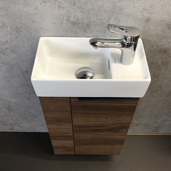 Тумба с раковиной Comforty Матэ 40 00-00000832 подвесная Дуб тёмно-коричневый