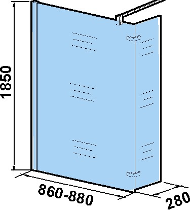 душевая перегородка weltwasser ww400 walk-in 90g+30g профиль хром, стекло прозрачное
