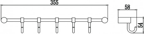 Планка с крючками Savol S-006205