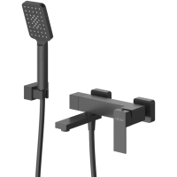 Смеситель для ванны Cezares Slider SLIDER-VD-NOP с душевым гарнитуром, черный матовый