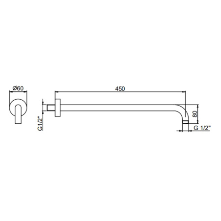 держатель верхнего душа 450 мм fantini venezia 86 p5 8028 цвет matt gun metal pvd