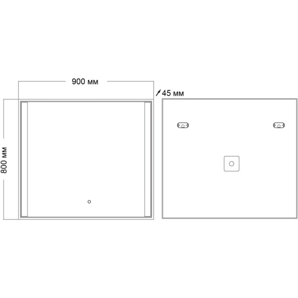зеркало grossman avrora (900*800*45) led с сенсорным выключателем