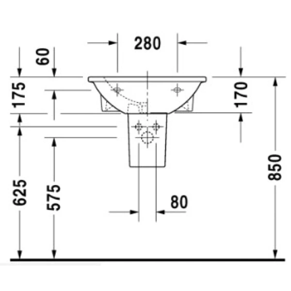 раковина подвесная 55 см duravit darling new 2621550000