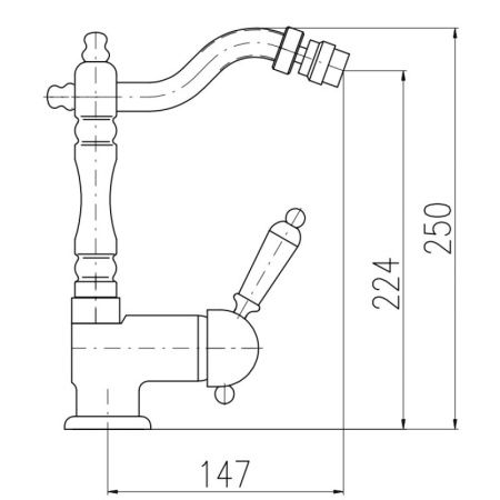 смеситель для биде без донного клапана slezak labe l508.5/9sm