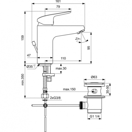 смеситель для раковины ideal standard ceraflex b1713aa