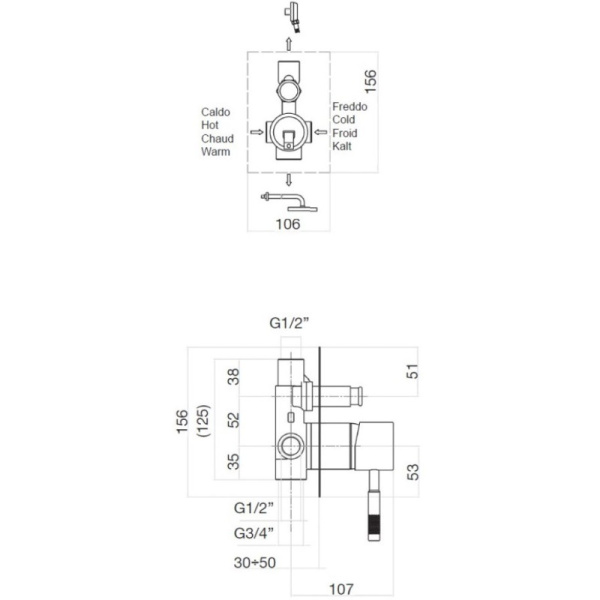 смеситель для ванны webert rimini ri860101740