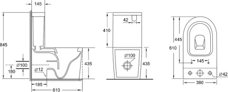 бачок для унитаза aquanet atago 2.0 c2 243547 белый